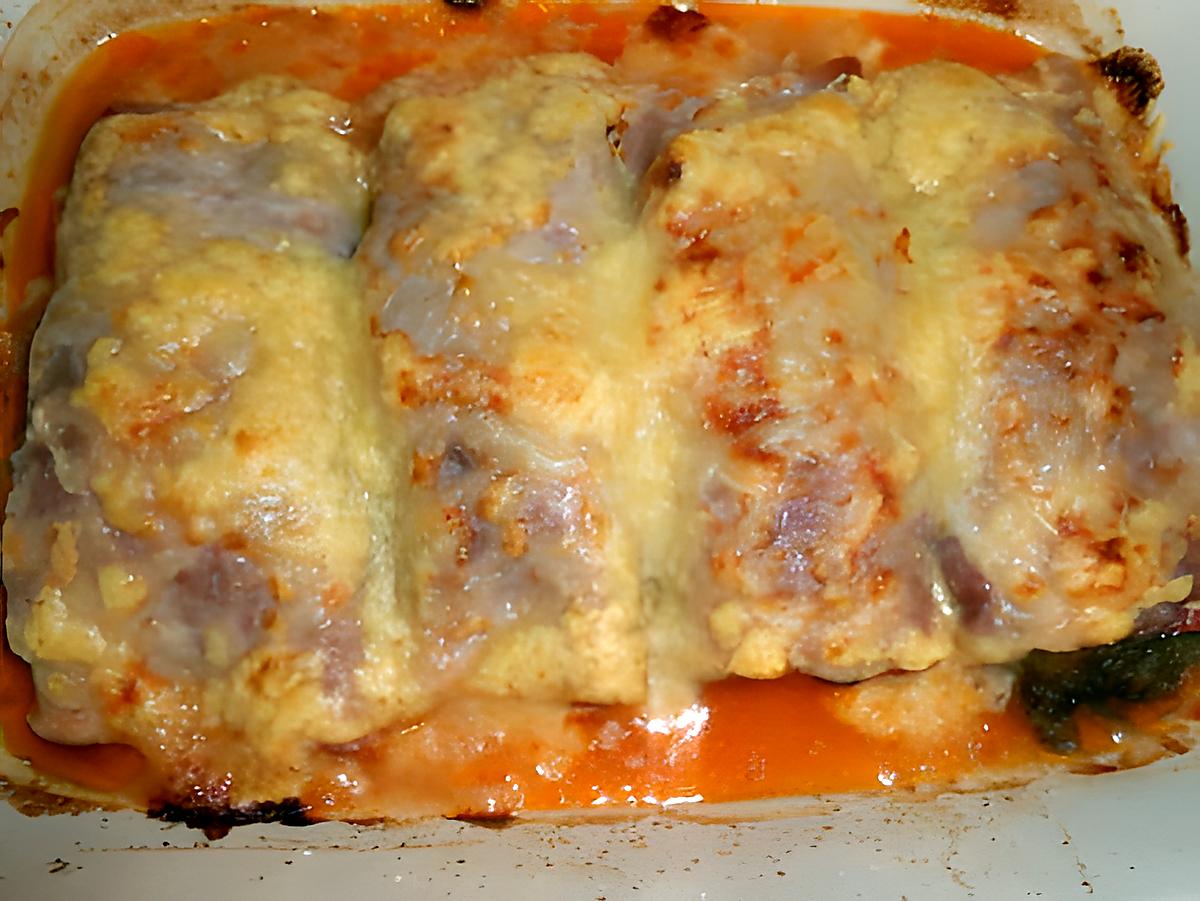 recette ENDIVES JAMBON BOLOGNAISE GRATINEES