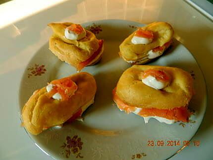 recette Eclairs saumon fumé et Boursin