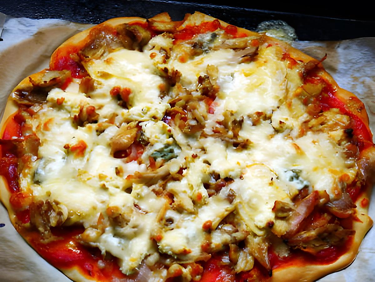 recette Pizza fromagères au poulet