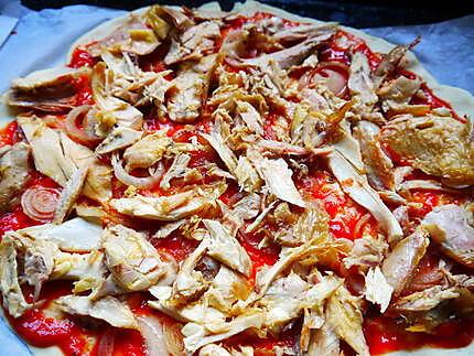 recette Pizza fromagères au poulet