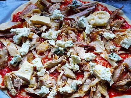 recette Pizza fromagères au poulet