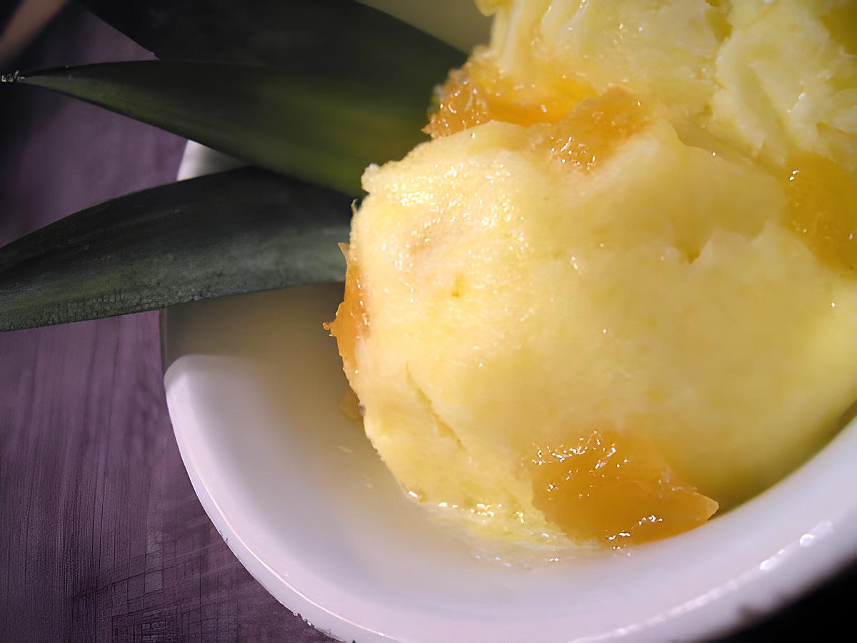 recette Sorbet Ananas aux Dés d'Ananas Confits