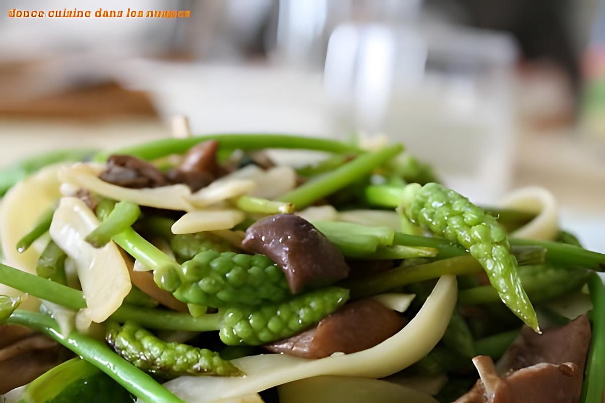 recette Sauté d'asperges des bois et de mousserons