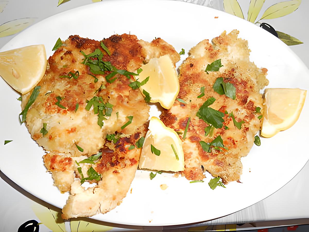 recette ESCALOPES DE POULET PANEES AU CELERI