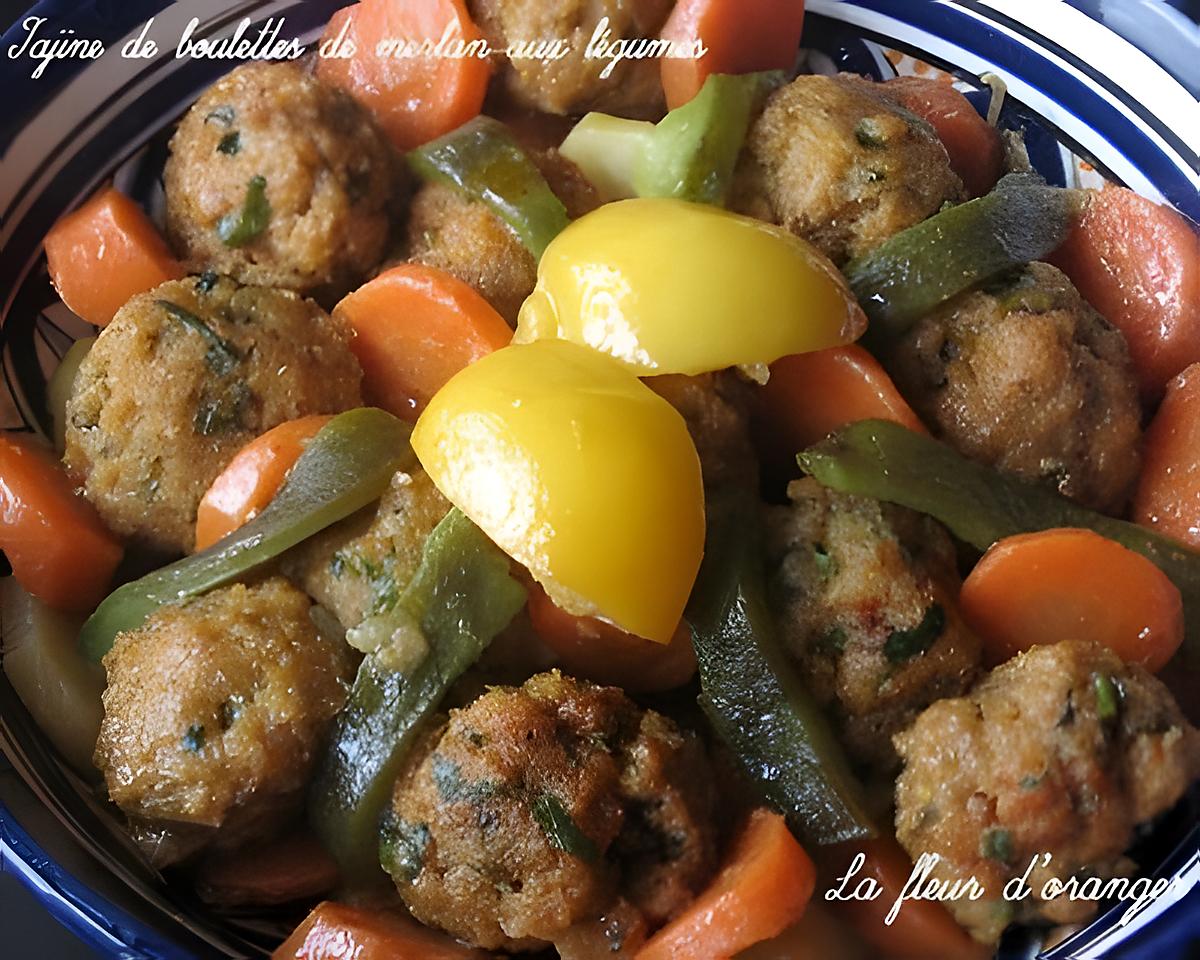 recette Tagine de boulettes de merlan aux légumes