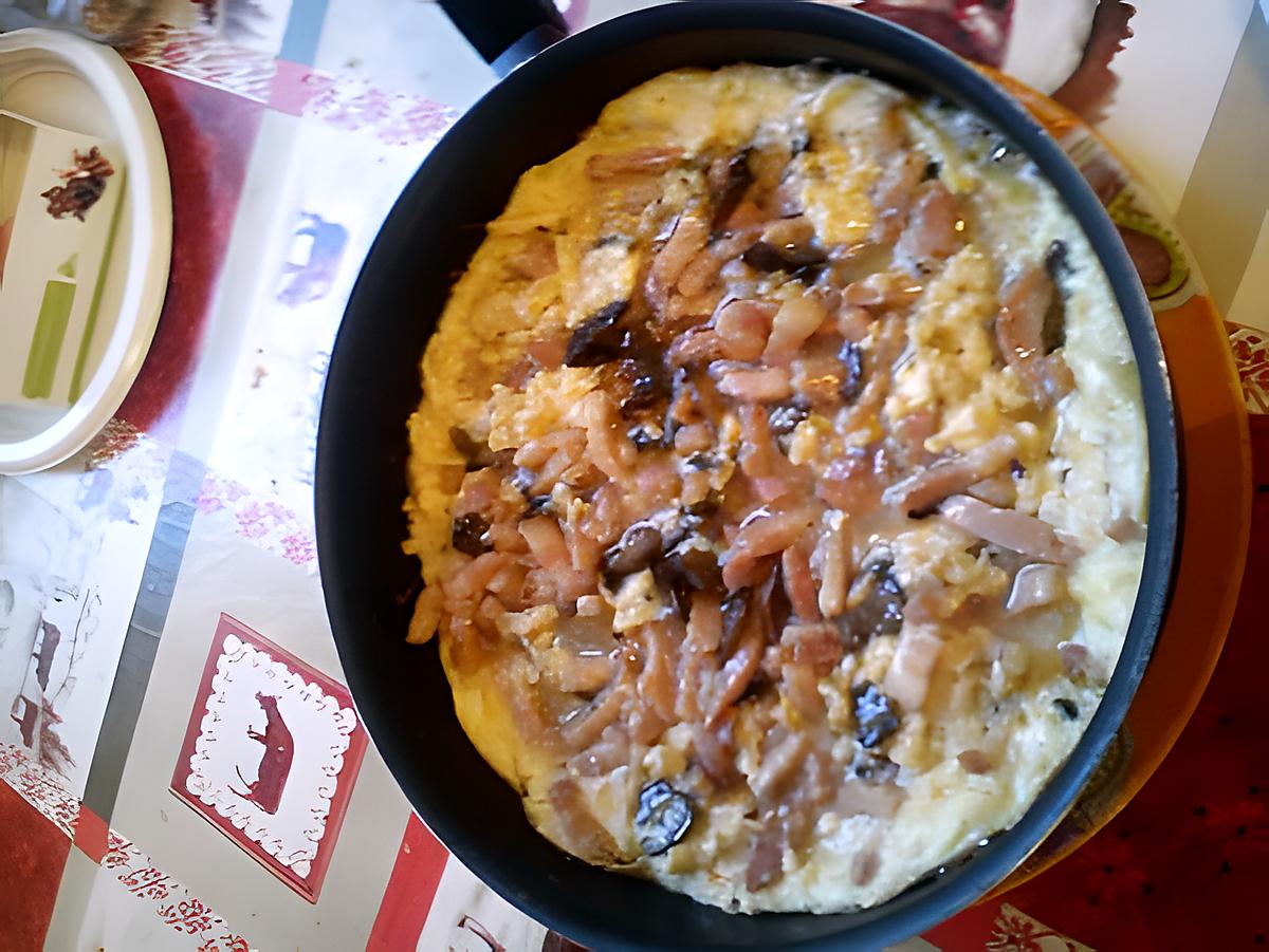 recette omelette champignons lardons