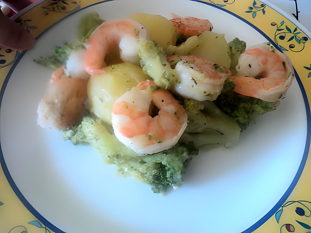 recette Scampi au brocolis et pomme de terre