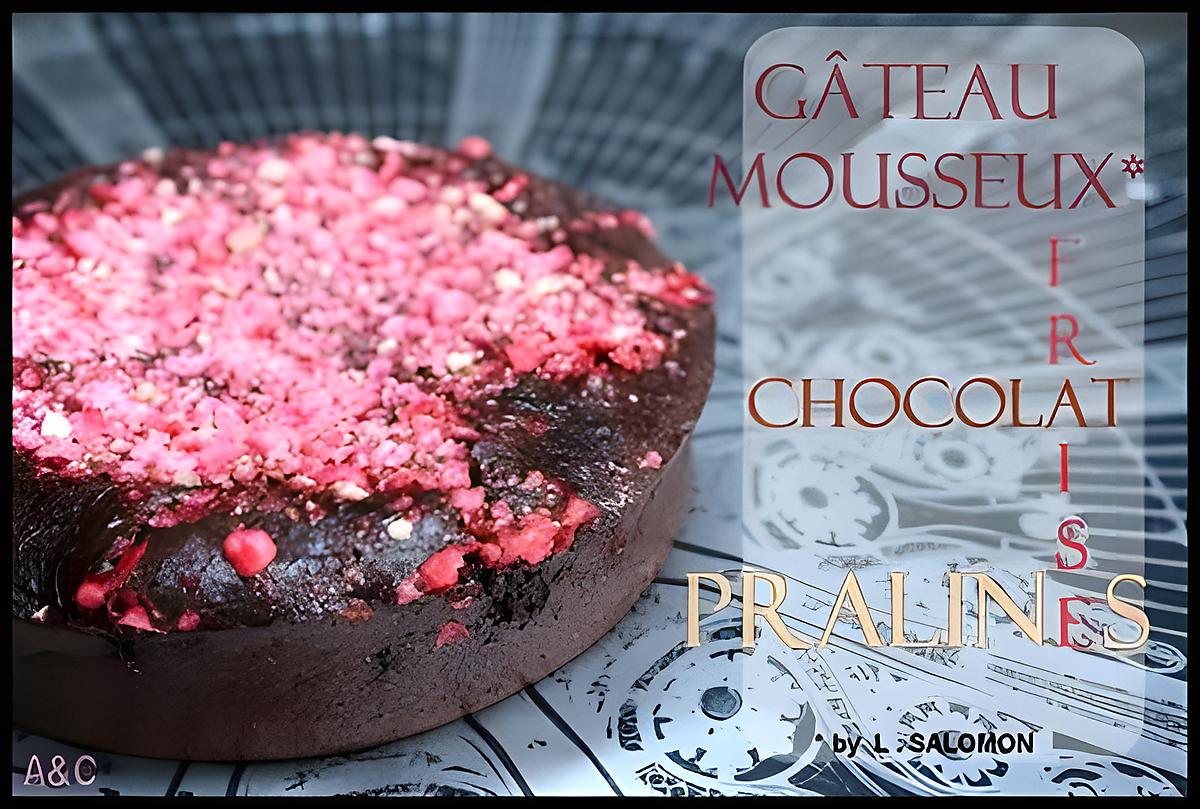 recette ** la recette du merveilleux gâteau fondant/mousseux au chocolat de L.Salomon avec de la fraise et des pralines rose !**