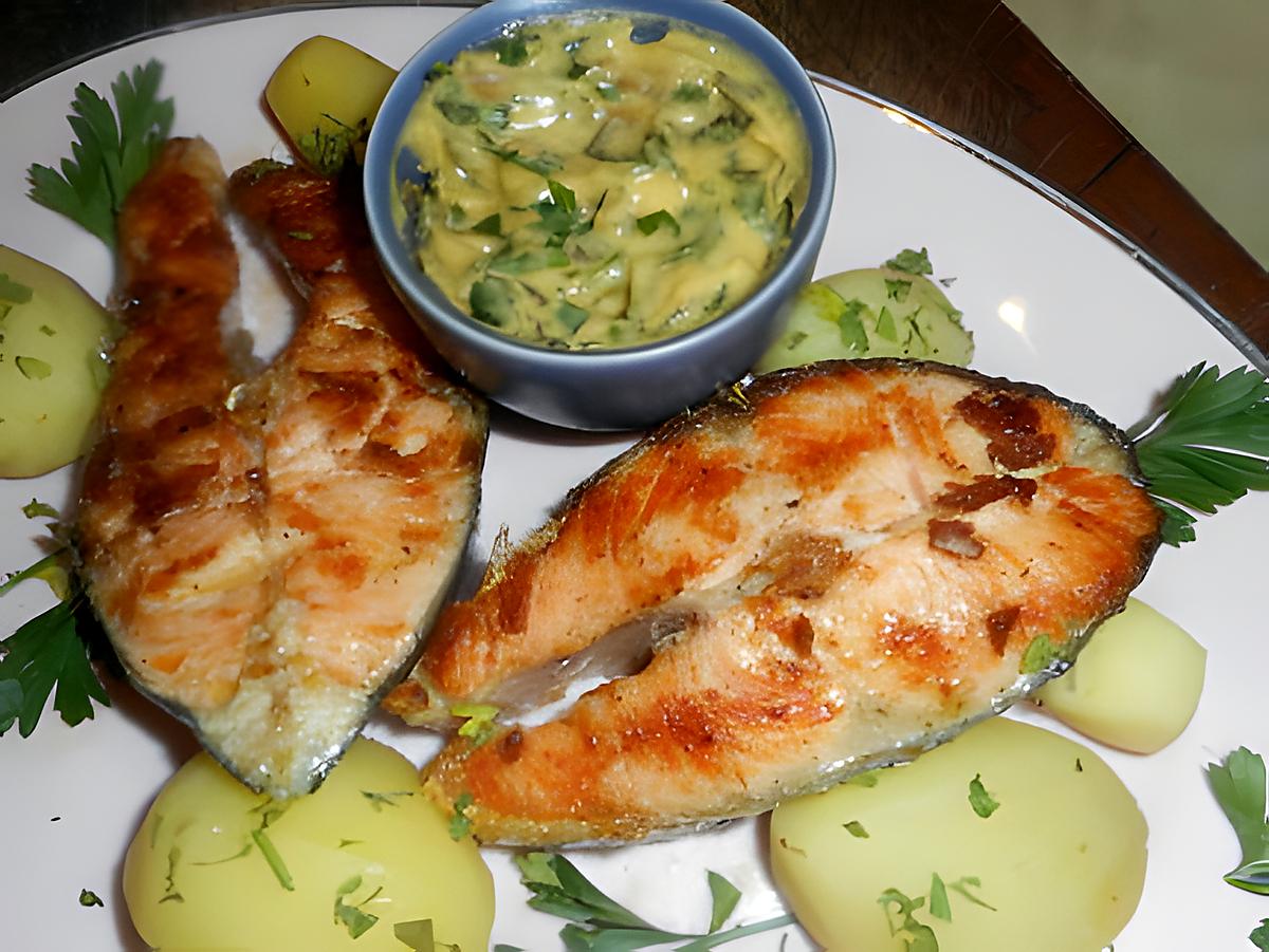 recette Darnes de saumon grillée sauce bearnaise