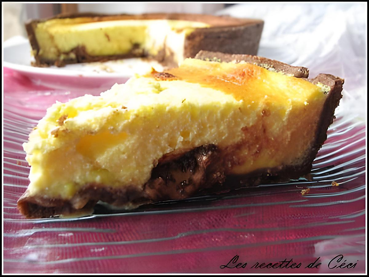 recette Tarte chocolatée au fromage blanc truffée de toblerone