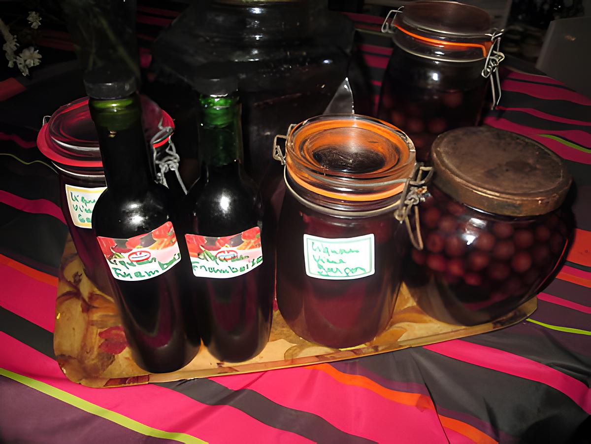 recette liqueur  de framboises de mamyloula  et autres