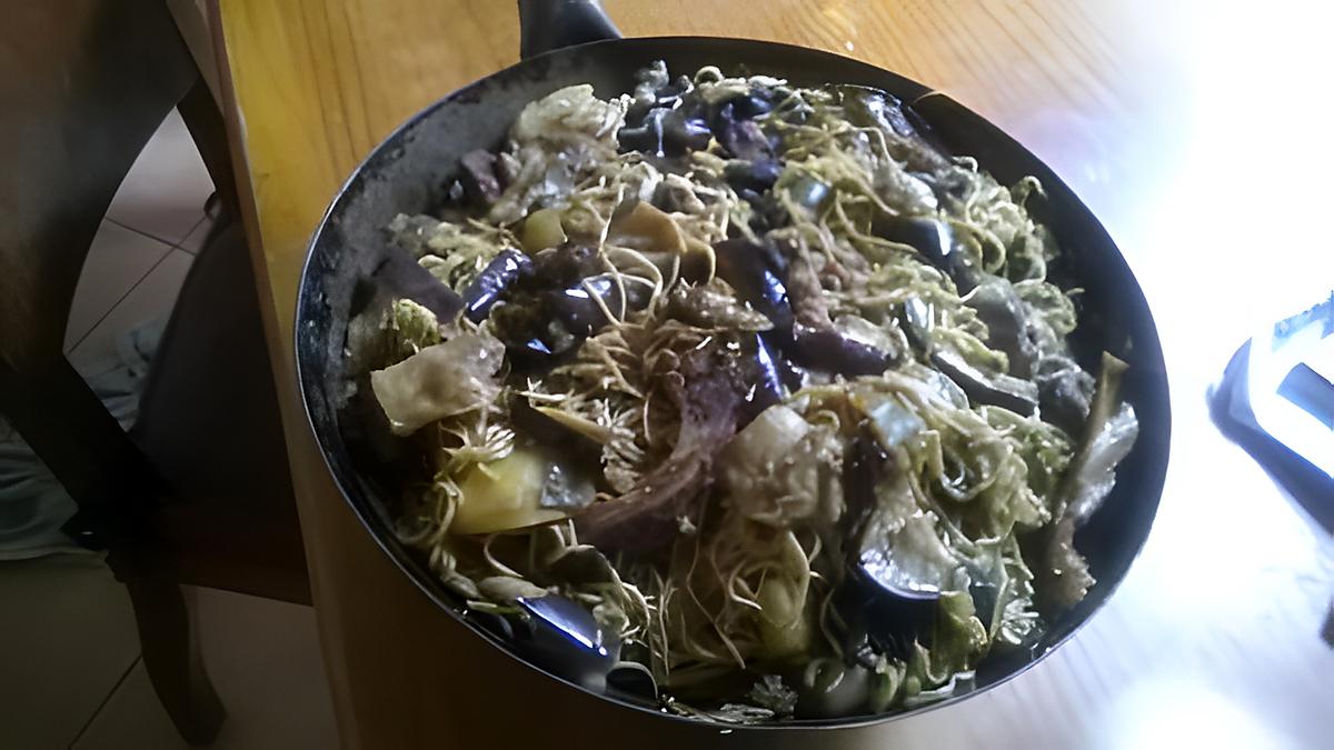 recette cotelettes échine de porc au wok et ses légumes et pommes de terre vapeur