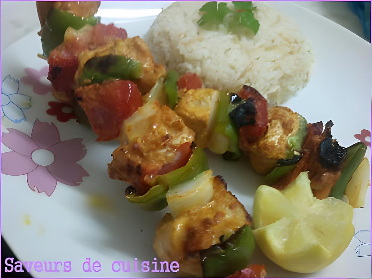 recette Brochettes de poulets et légumes