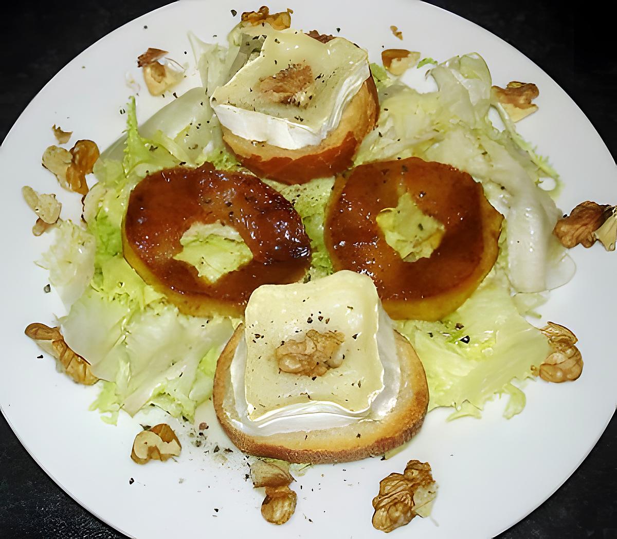 recette Salade de chèvre chaud et poire, au miel