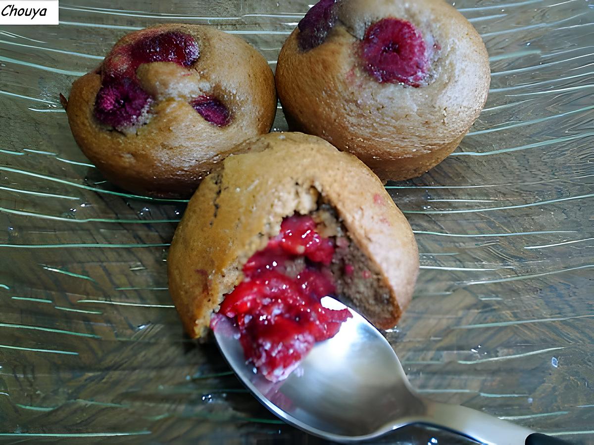 recette Muffins pralinoise et son coeur de framboise