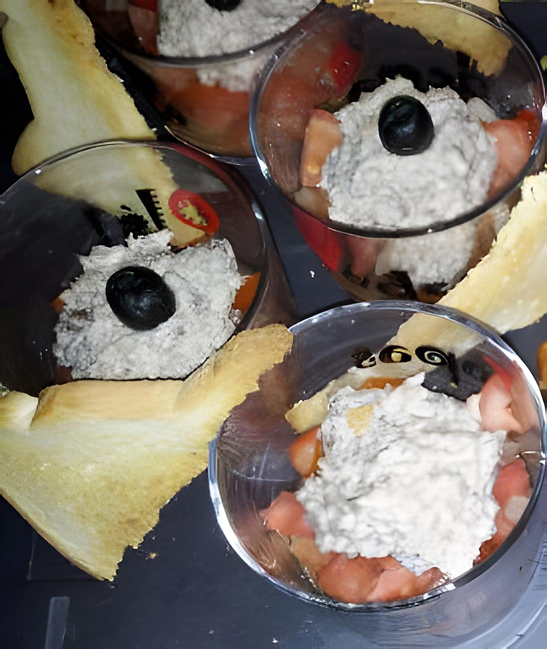 recette Verrines tomates et mousse de sardines