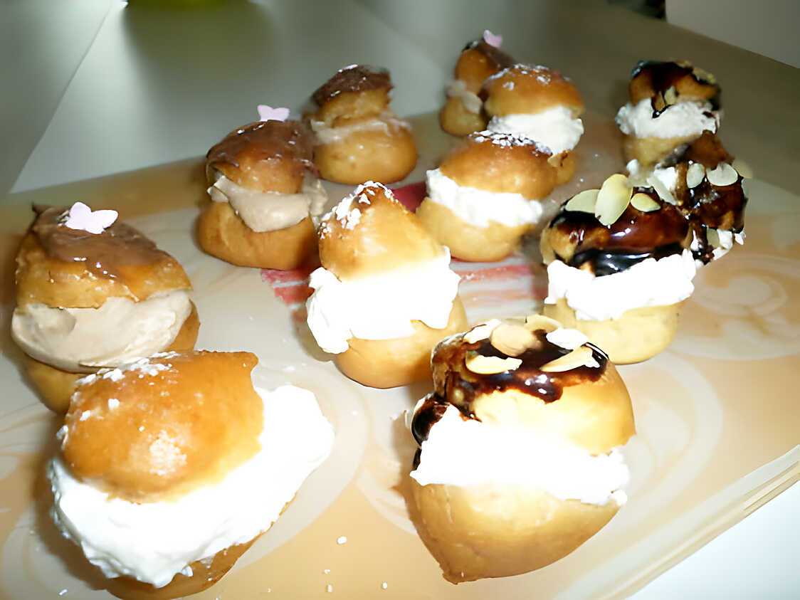 Recette d'Assortiments de mini-choux gourmands (nature/citron-amandes ...