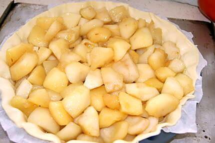 recette Tarte pommes/poires flambée