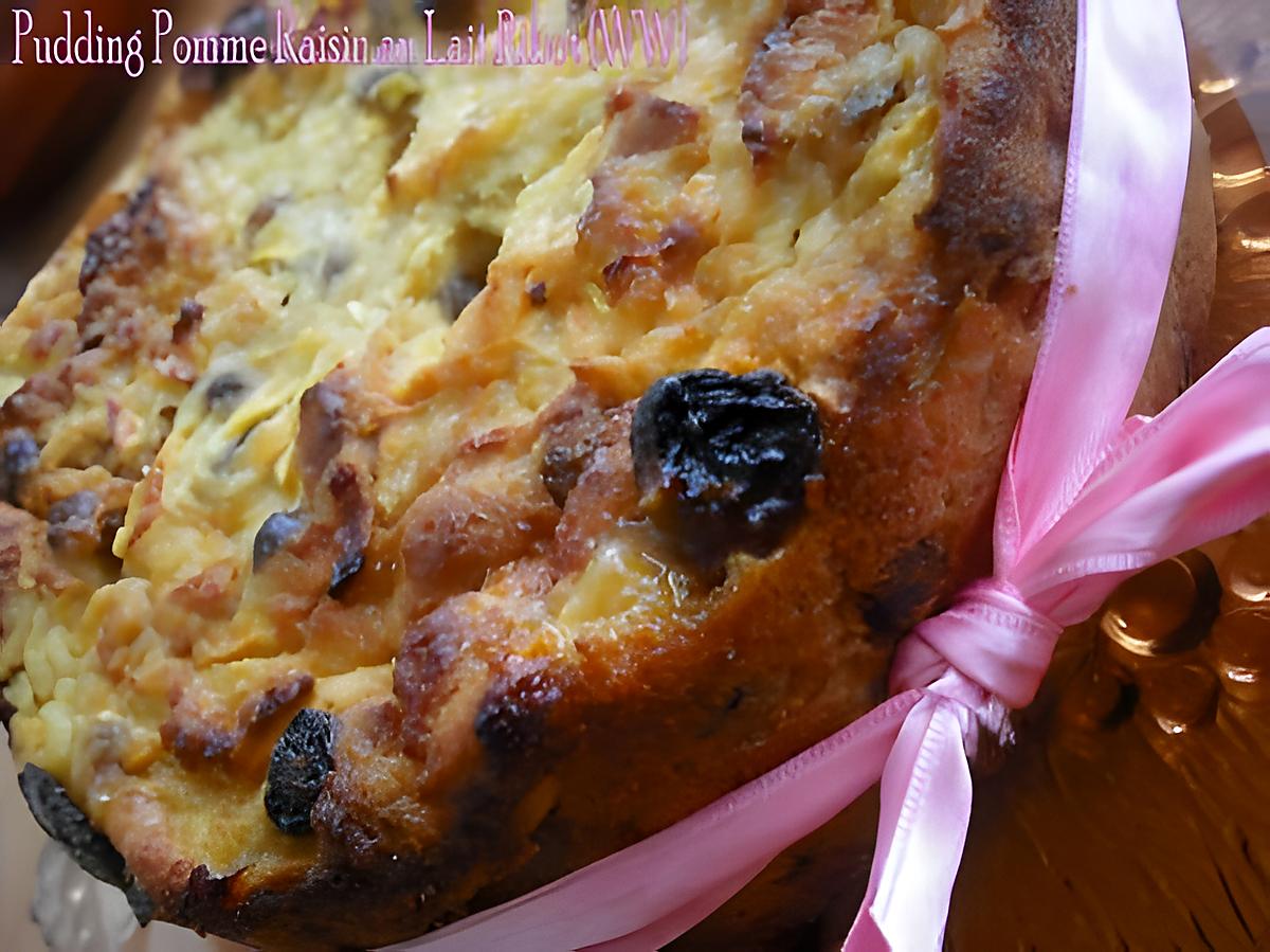 recette pudding pommes raisins au lait ribot