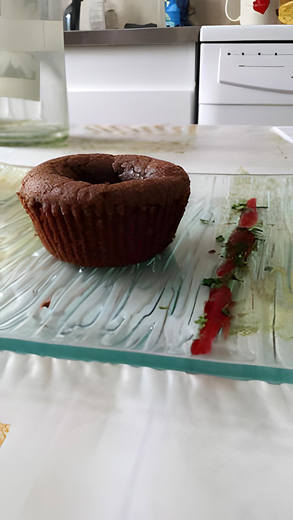 recette Fondant au chocolat-fruit rouge