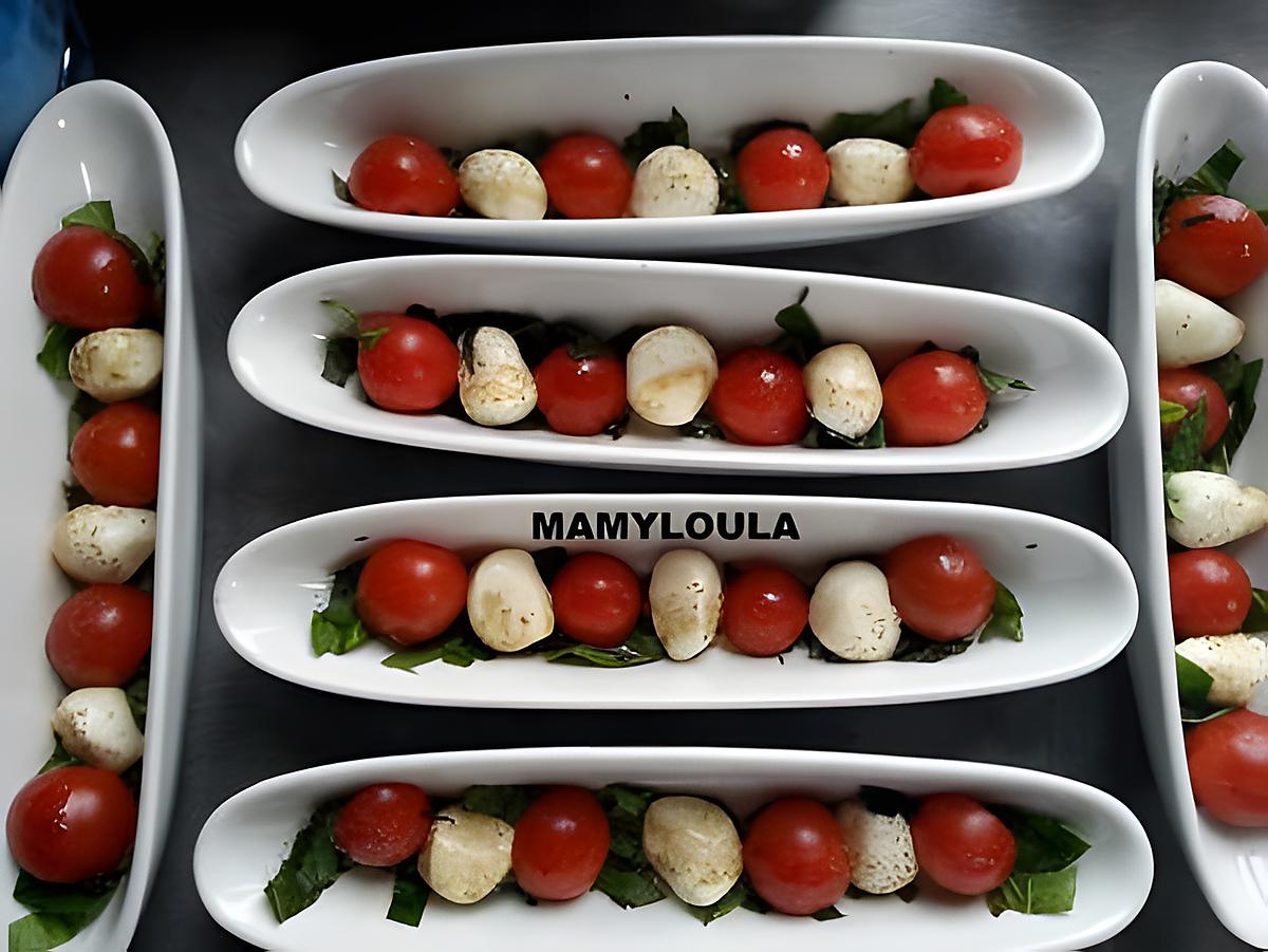 recette tomates cerises/mozzarella