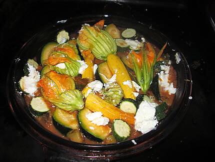 recette courgettes et fleurs farcies  a la cancoillotte