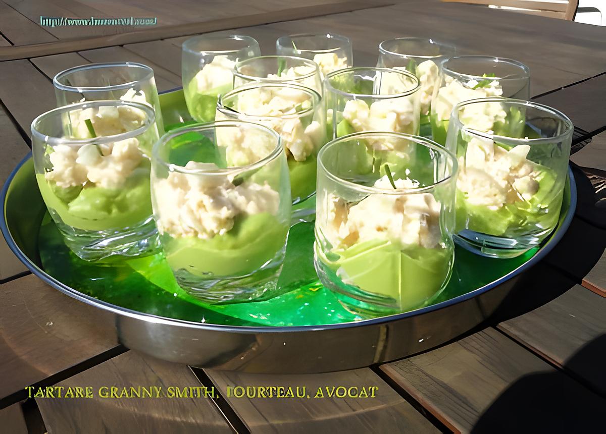 recette TARTARE GRANNY SMITH, TOURTEAU, AVOCAT