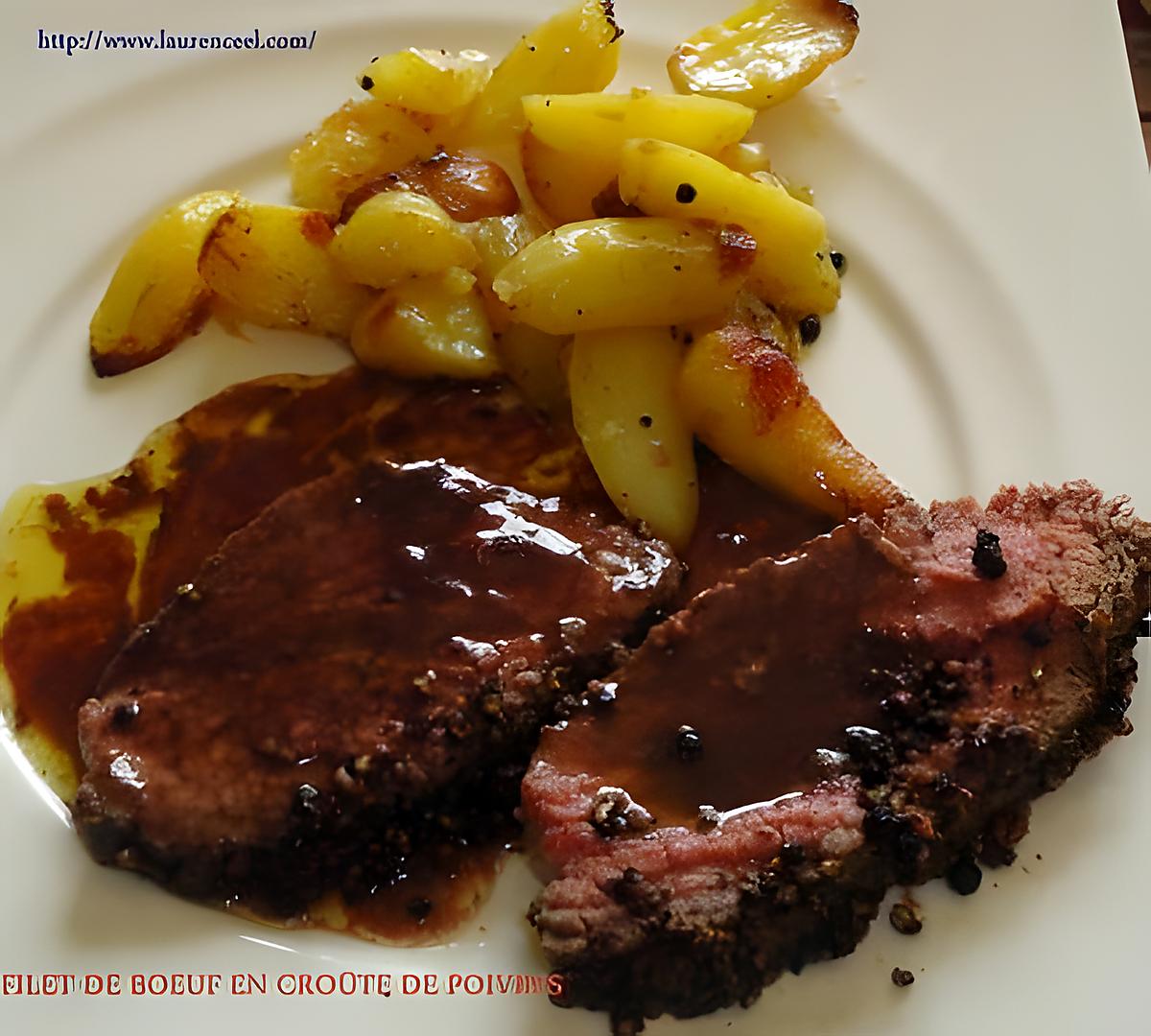 recette FILET DE BŒUF EN CROÛTE DE POIVRES