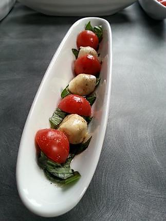 recette tomates cerises/mozzarella