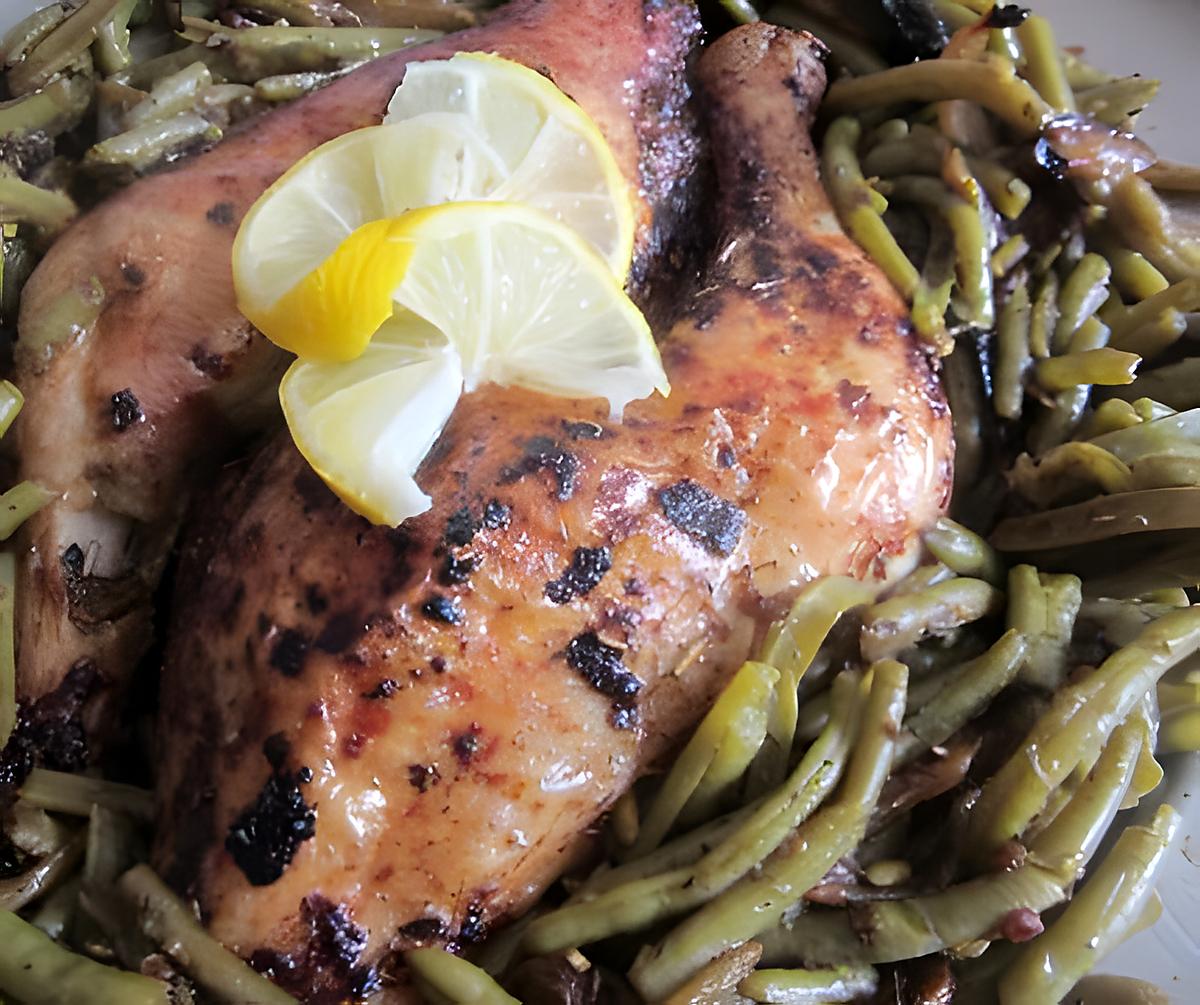 recette Poulet au Four et ses Haricots Vert