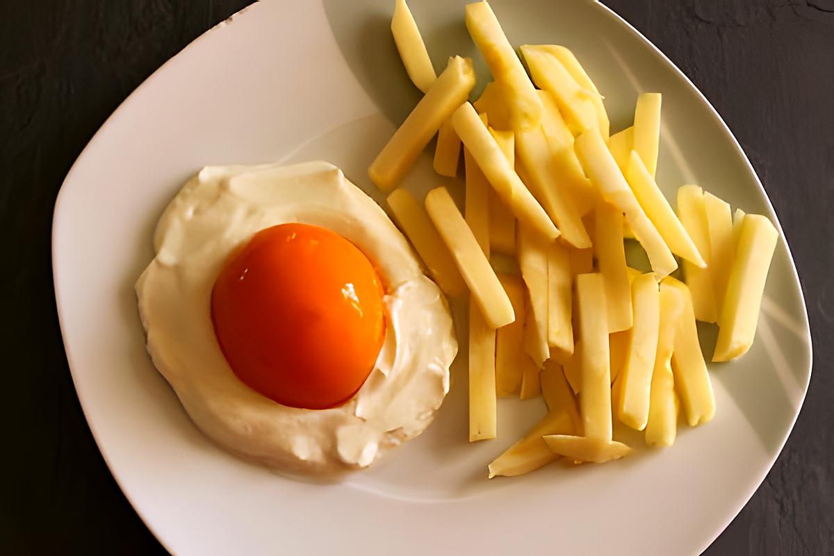 recette Oeuf sur le plat avec frites mais sucré