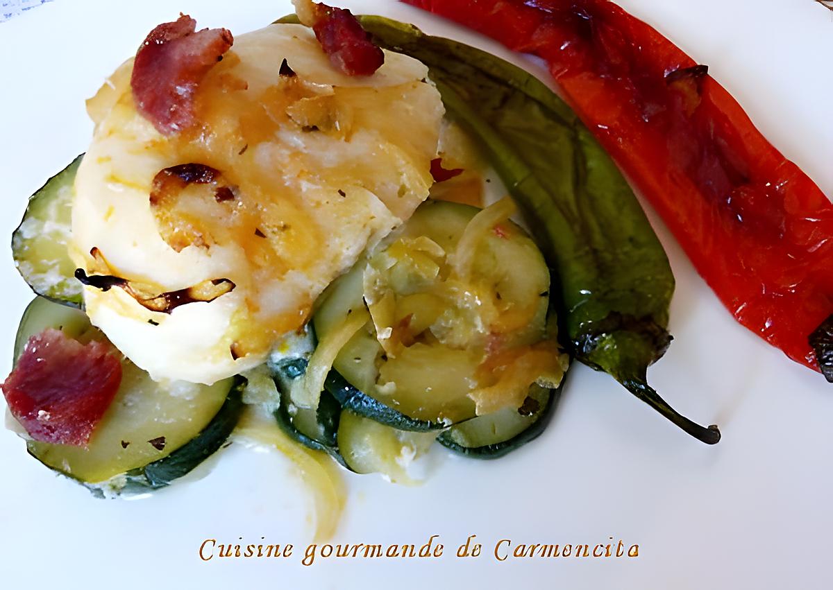 recette Cabillaud au four sur lit de courgettes