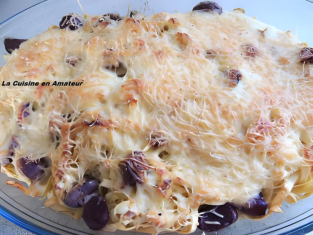 recette Gratin de tagliatelles et gésiers de canard