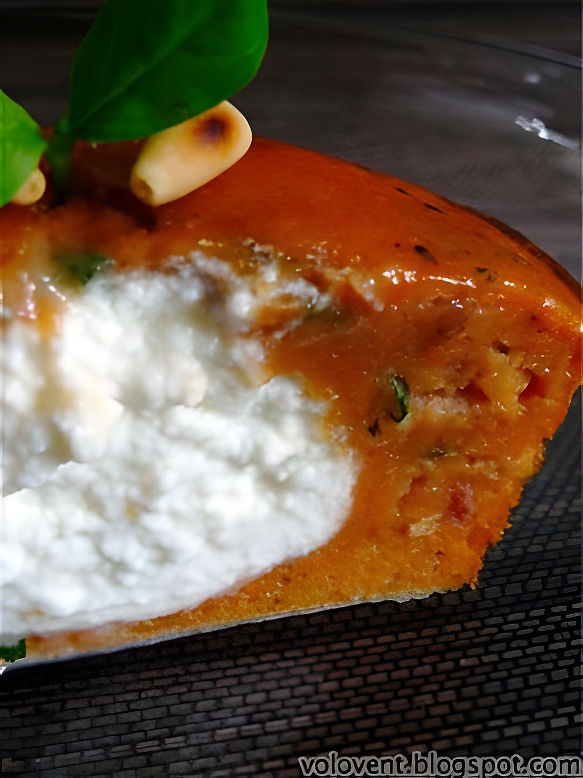 recette Extra-moelleux à la tomate/basilic et coeur de ricotta