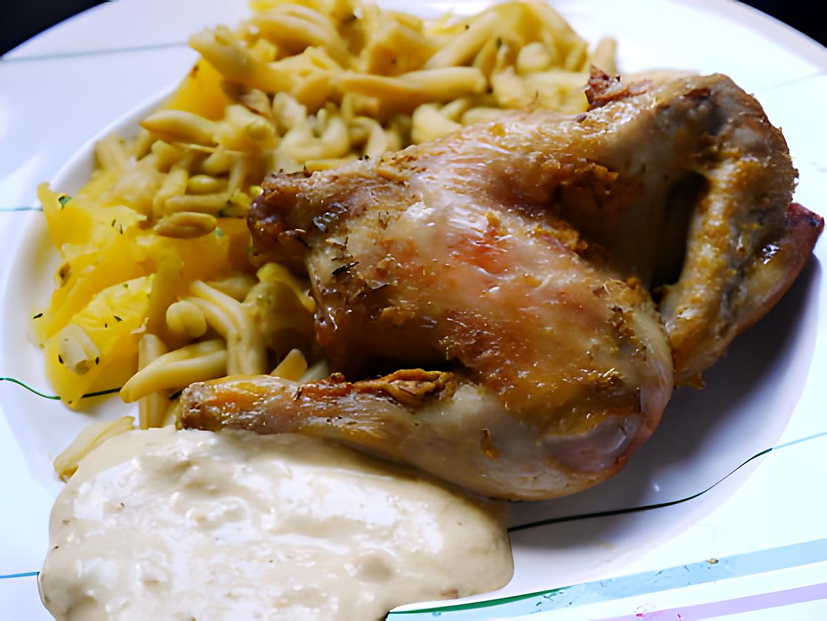 recette Coquelet en crapaudine  sauce moutarde