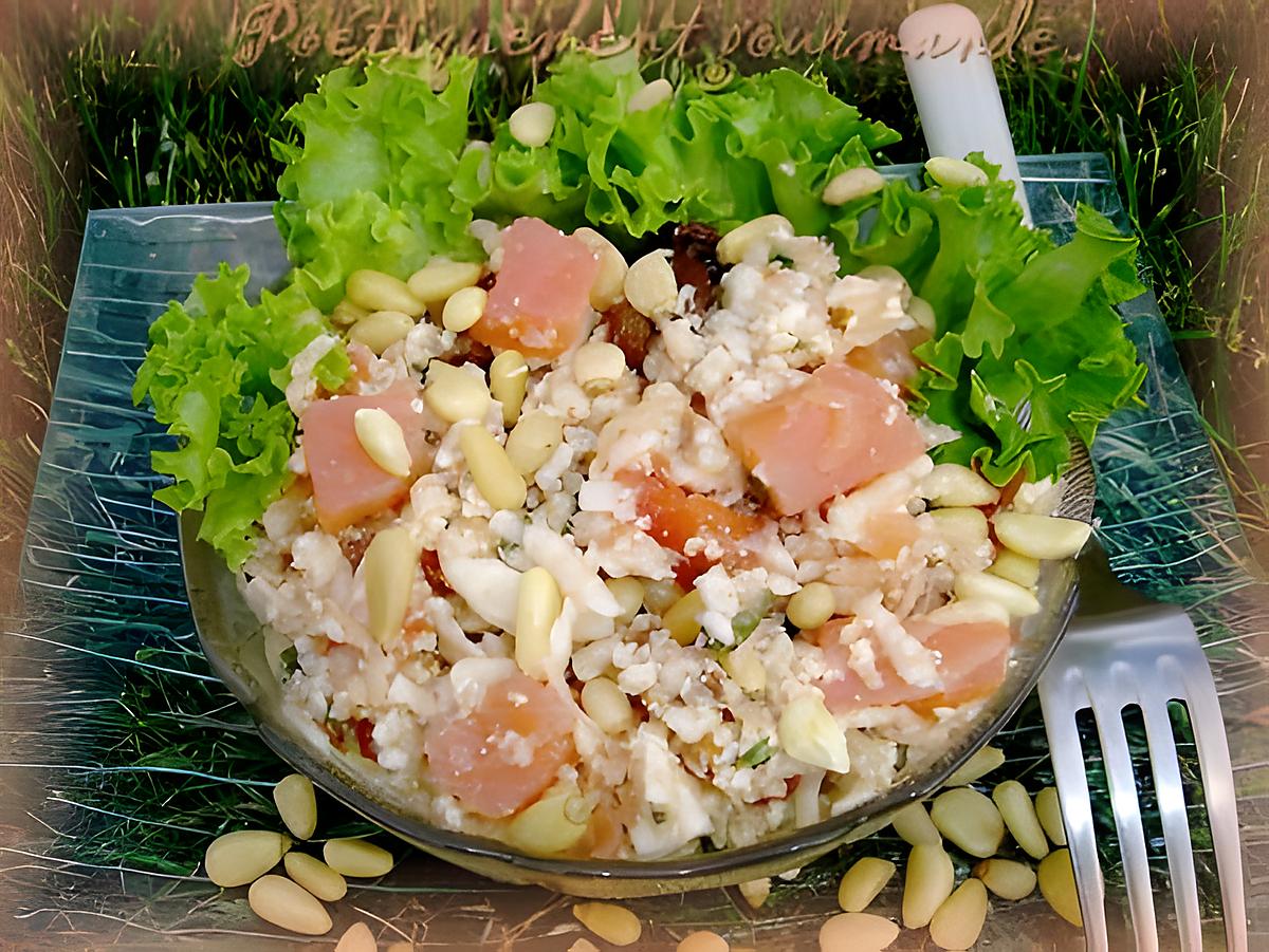 recette Taboulé de chou fleur au saumon