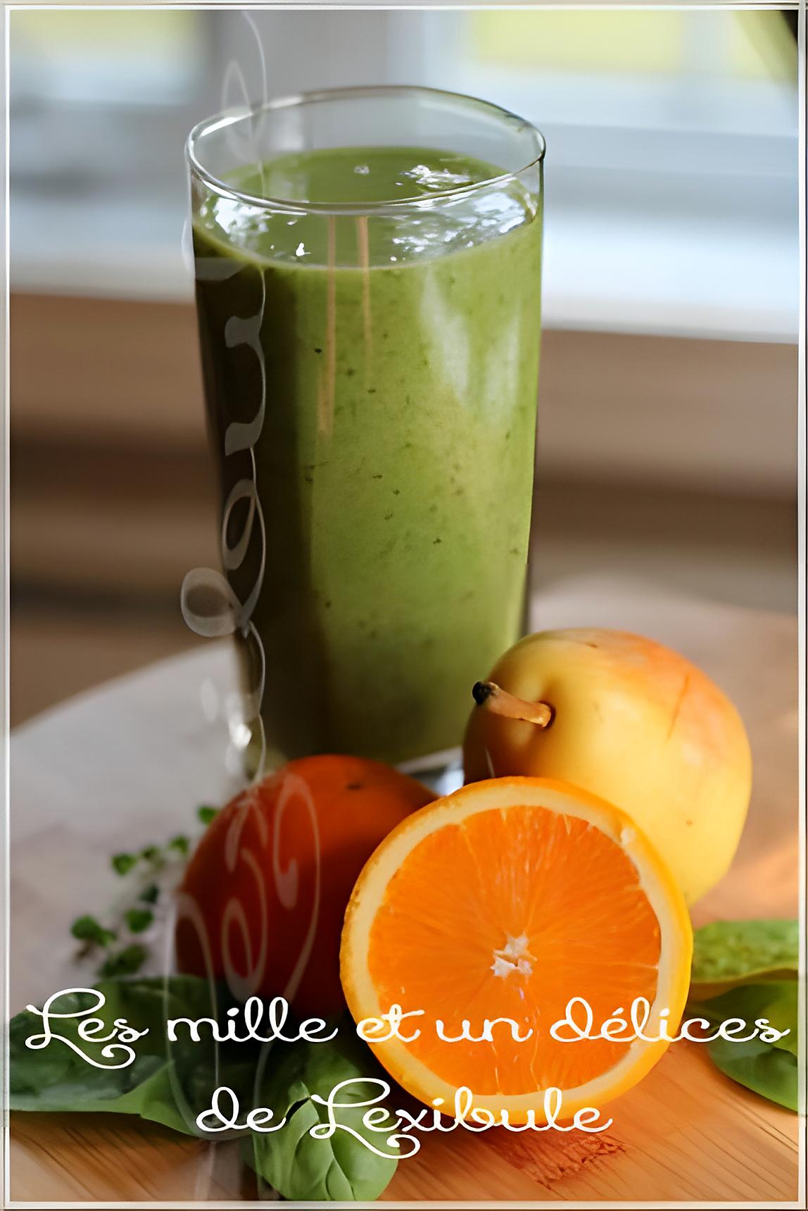 recette ~Smootie vert au poire, orange et sirop d'érable