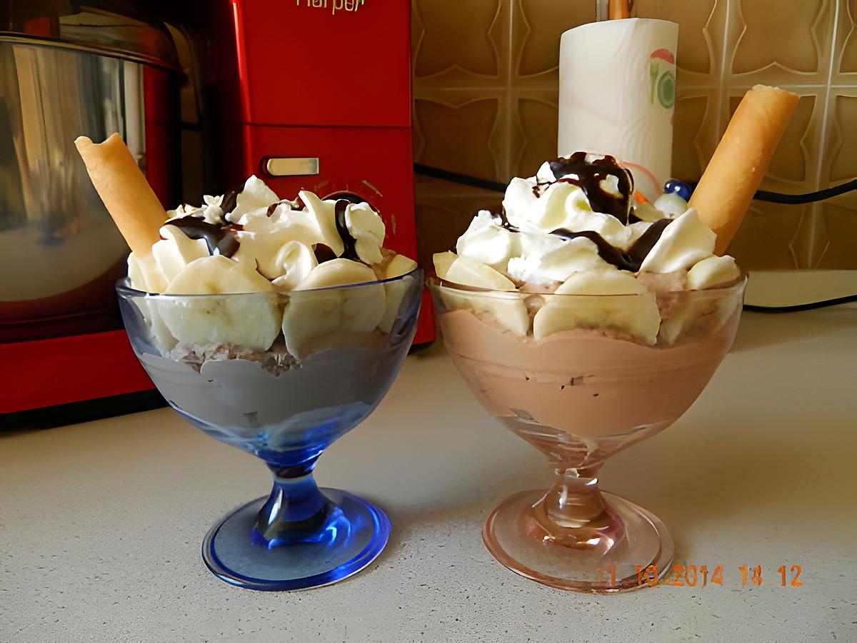 recette Coupe banane chantilly chocolat