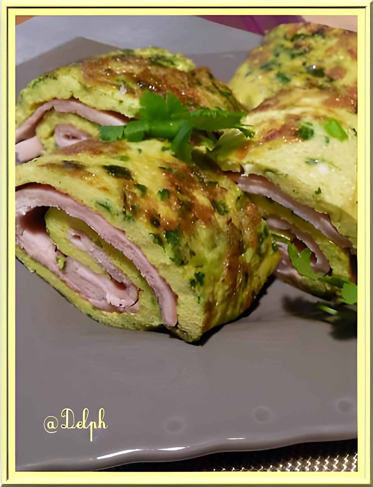 recette Omelette roulée au jambon curry et herbes fraîches