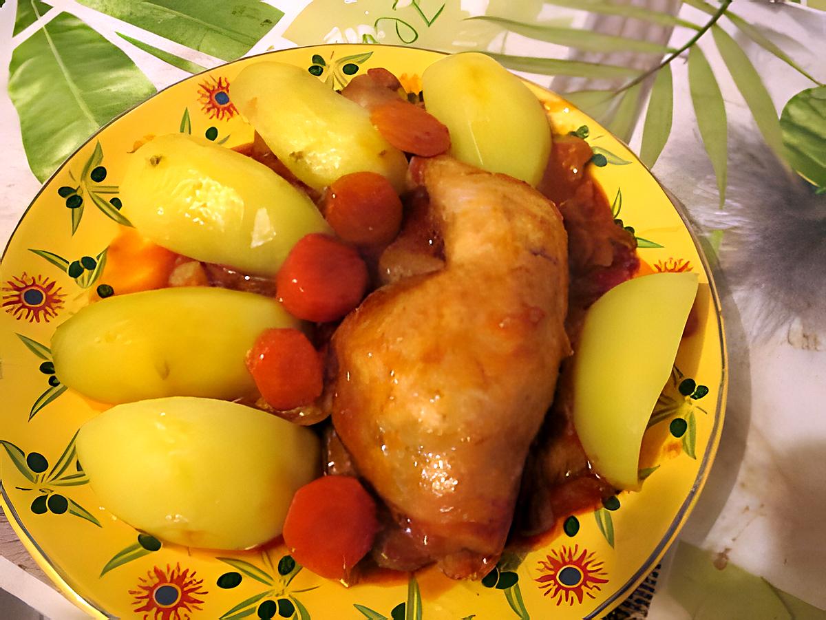 recette Poulet facon coq au vin sans vin