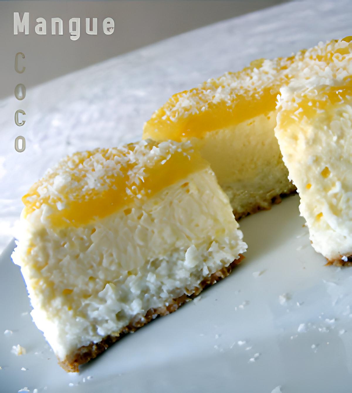 recette Cheesecake noix de coco et mangue anisée