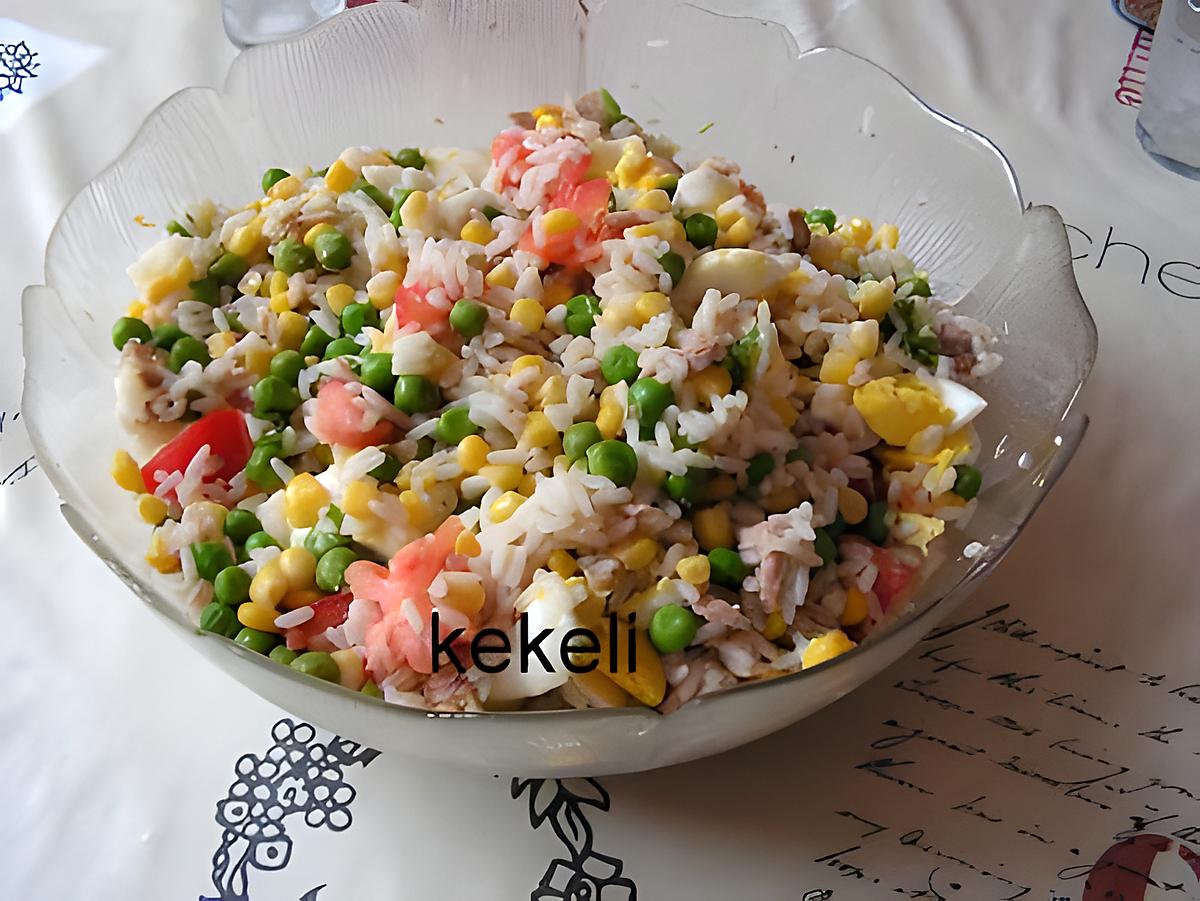 recette Salade de riz aux petits pois