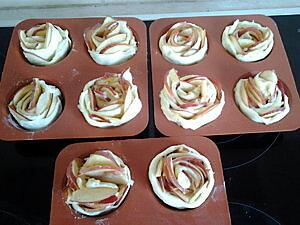 recette Pommes feuilletées en rose au thermomix et au kitchenaid