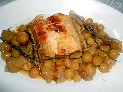 recette ROTI DE PORC AUX RAISINS