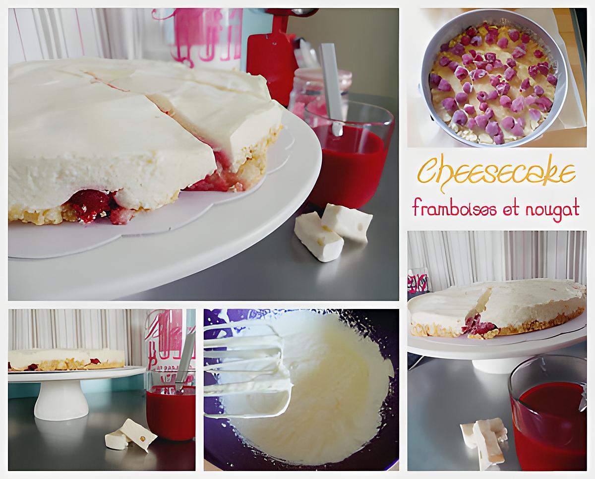 recette Cheesecake nougat et framboises