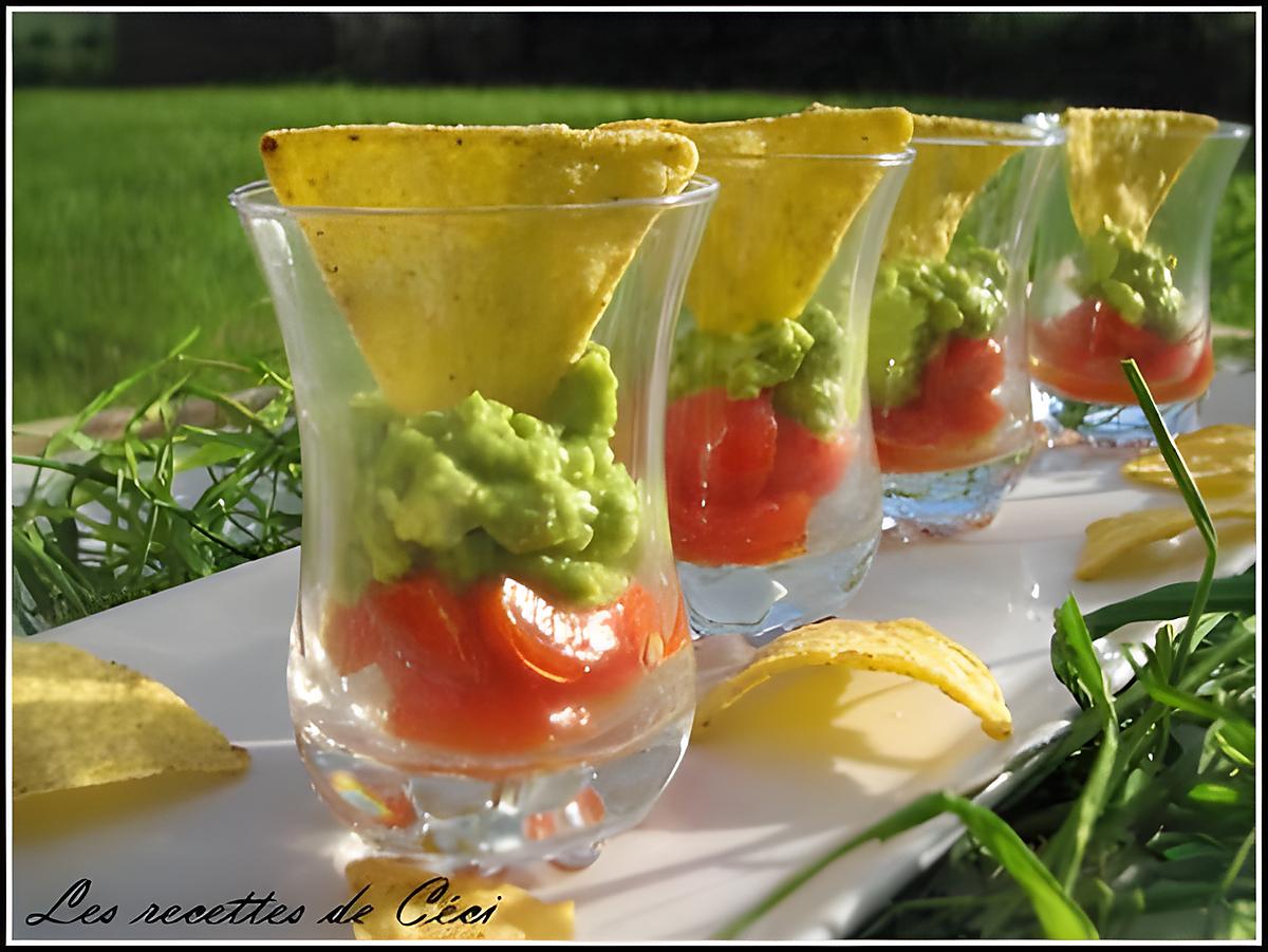 recette Tartare de tomate et guacamole en verrine