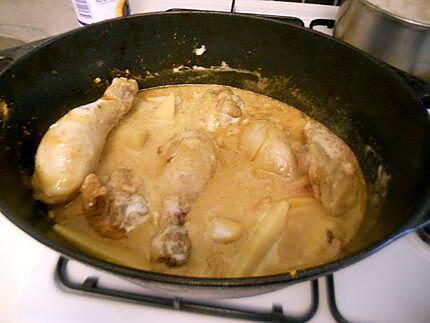 recette Poulet au curry/coco