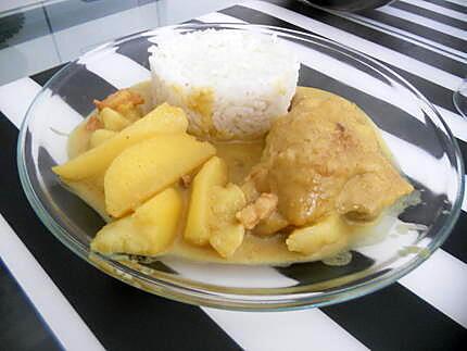 recette Poulet au curry/coco