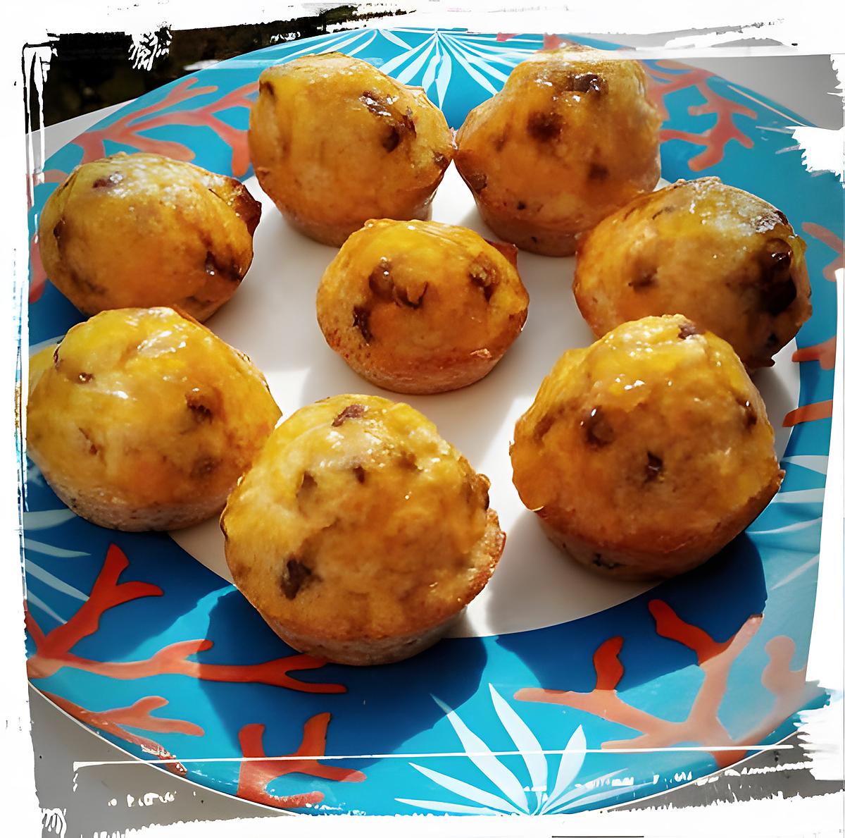 recette mini-muffins aux muesli et pépite chocolat nappés confiture d'abricot