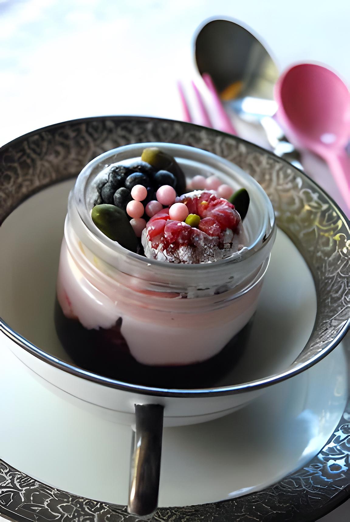 recette Verrine à la crème rose des fruits